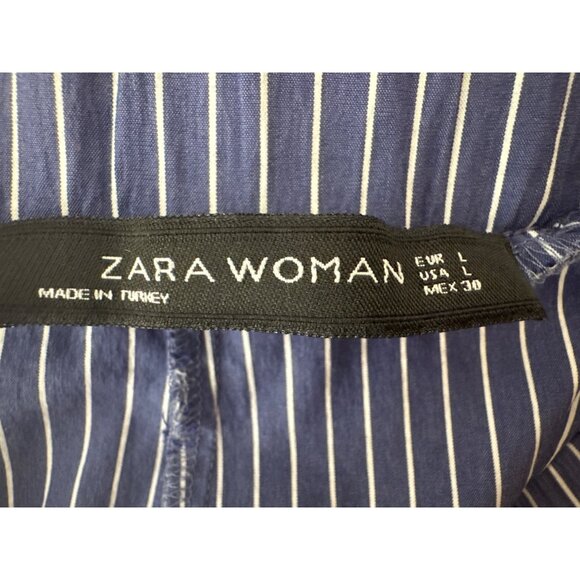 2/$30 ZARA Large Woman Blue & White Striped Culottes - Picture 4 of 14
